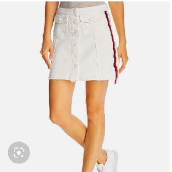 sunset +Spring Dresses & Skirts - Sunset & Spring Red White BLUE Denim Mini Skirt Size SmallI